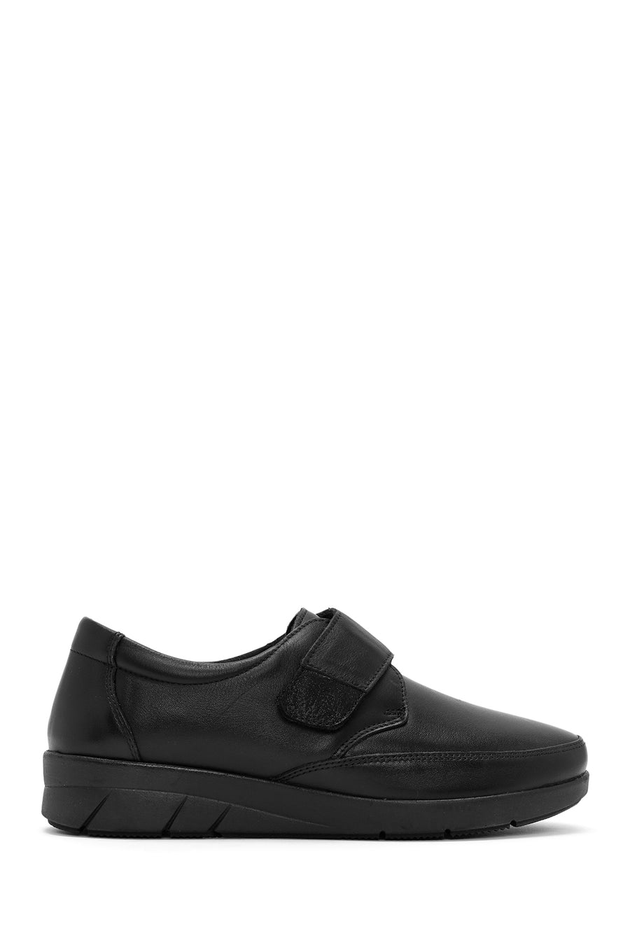 Woman Black Thick-Soled Leather Comfort Shoes AF460001DV | Derimod