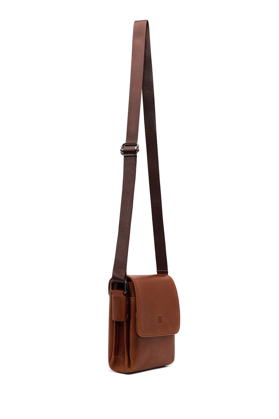 Male Brown Leather Messenger Bag