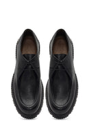 Men's Black Lace-Up Thick-Soled Leather Casual Shoe | Derimod