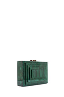 Women's Green Long Chain Strap Mini Box Clutch Bag | Derimod