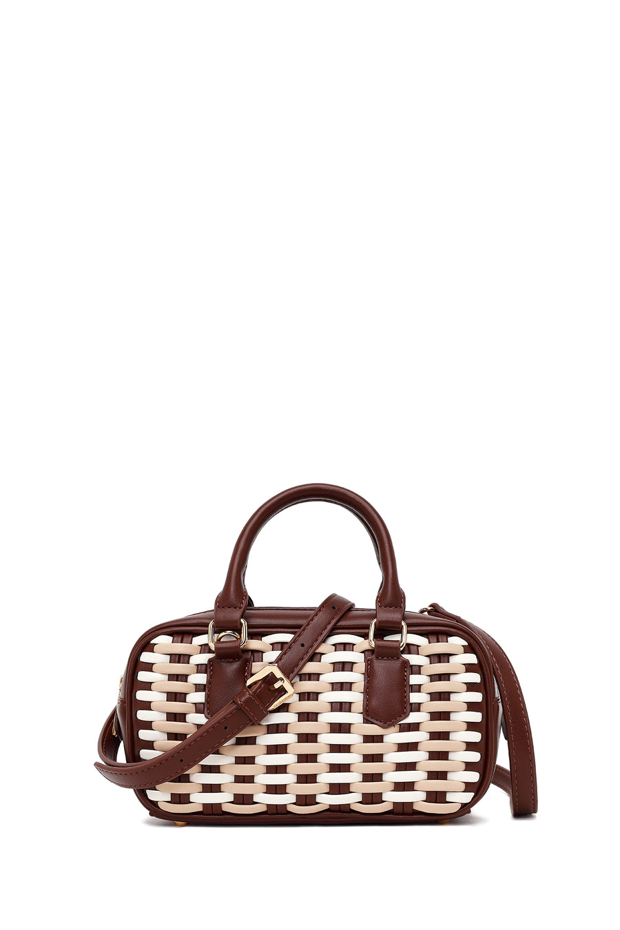 Woman Brown Long-Strap Braided Mini Shoulder Bag 26SBD249629 | Derimod