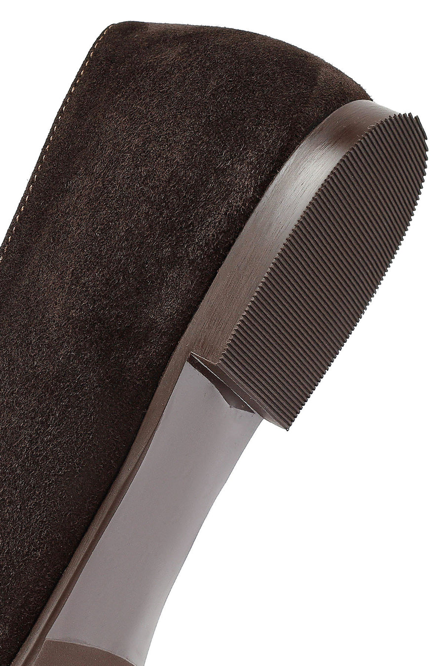 Woman Brown Suede Leather Babet
