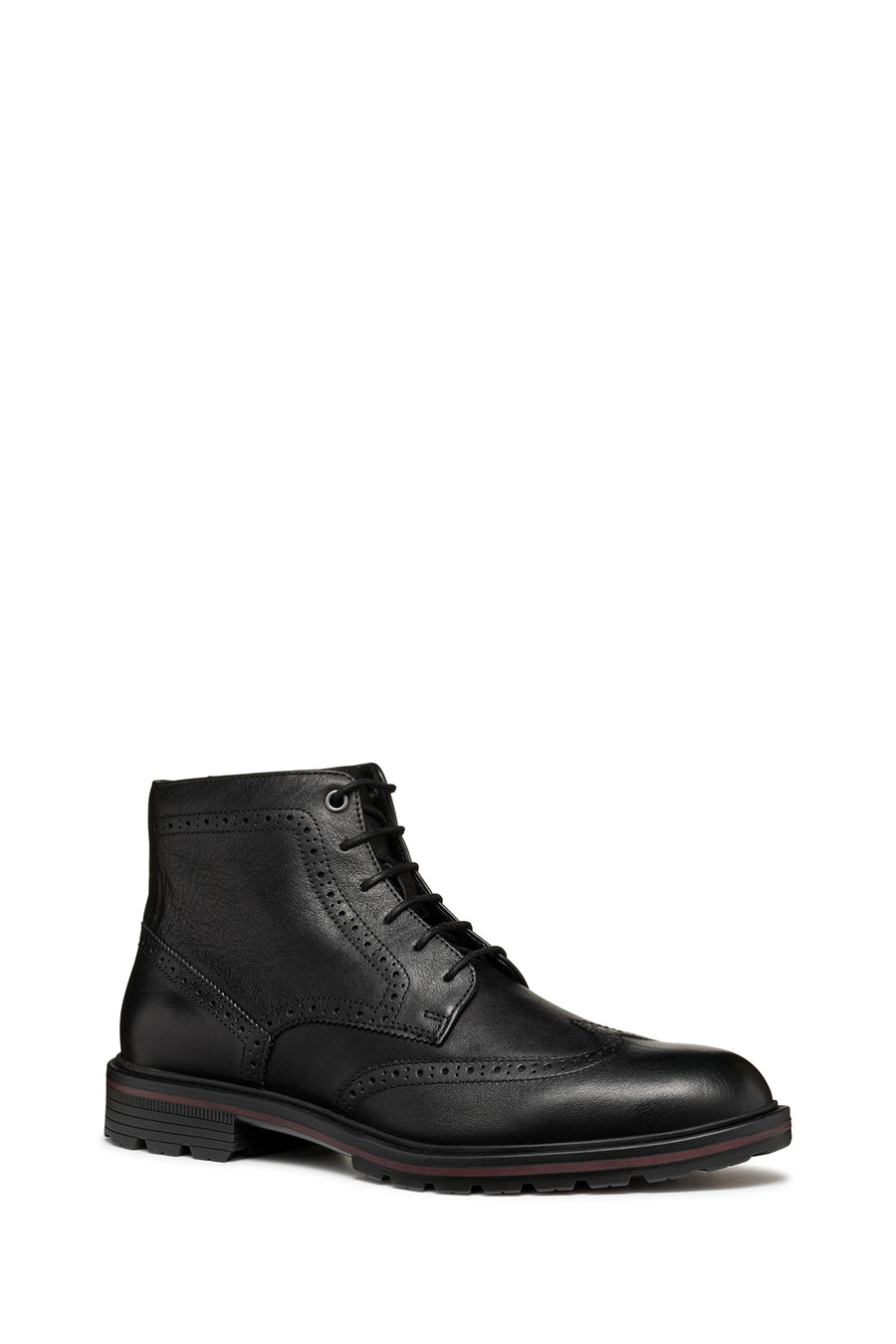 Geox Men's Black Walk Pleasure C Lace-Up Leather Boots
