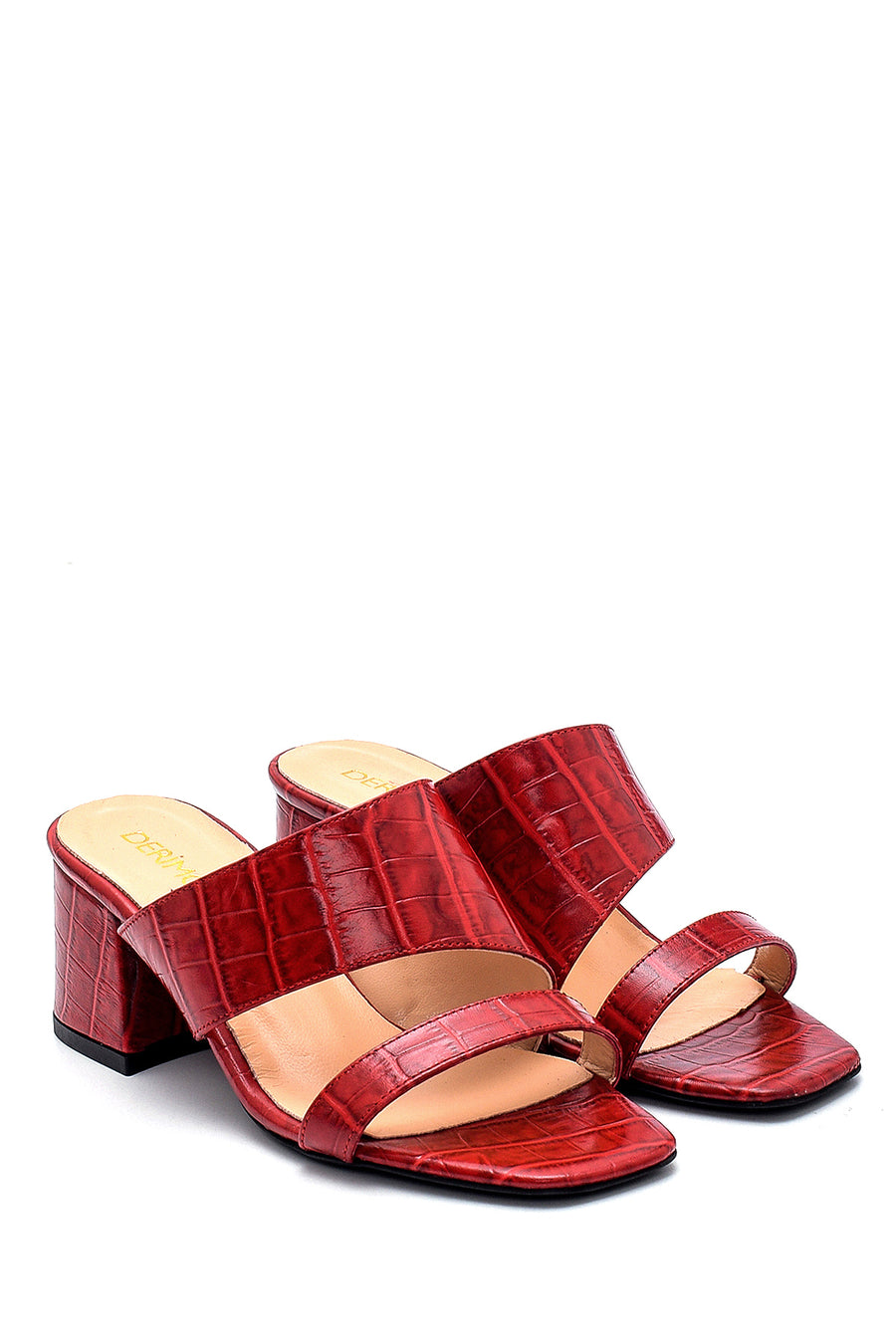 Women's Leather Heeled Slippers