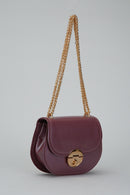 Lilac Women's Leather Shoulder Bag with Chain Handle | Derimod