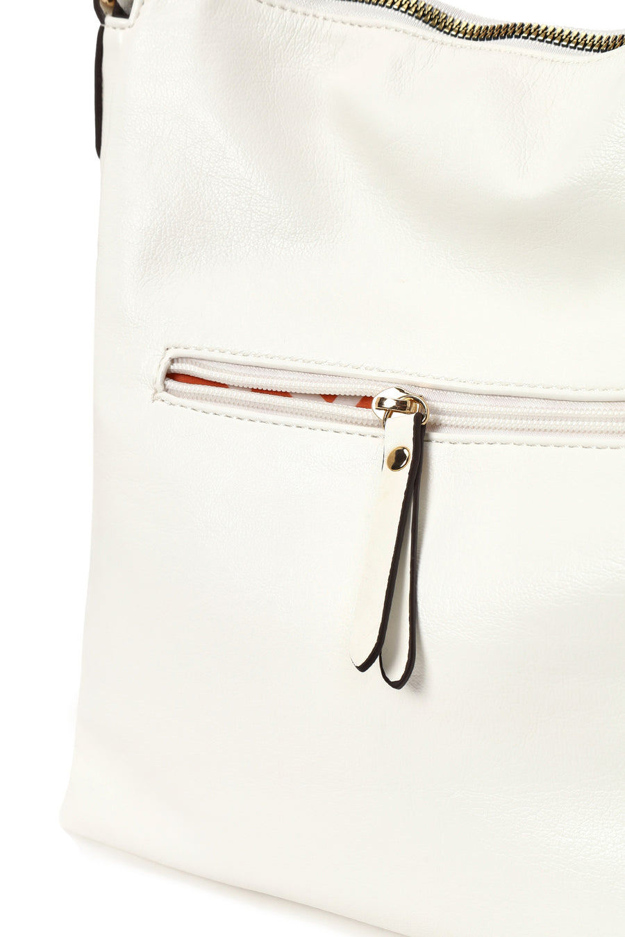 Woman Cream Long-Strap Shoulder Bag