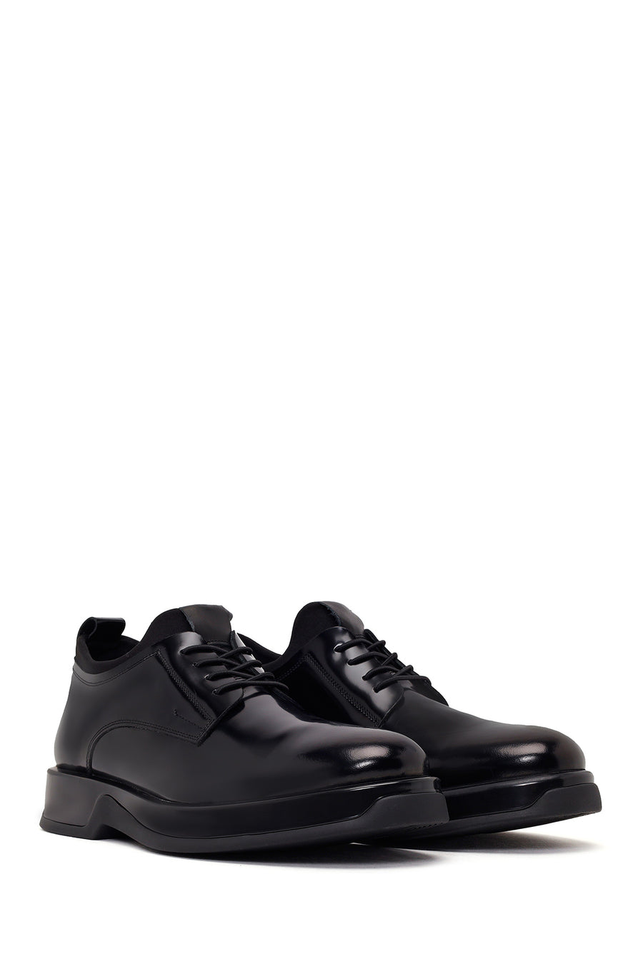 Male Black Lace-up Leather Casual Shoes