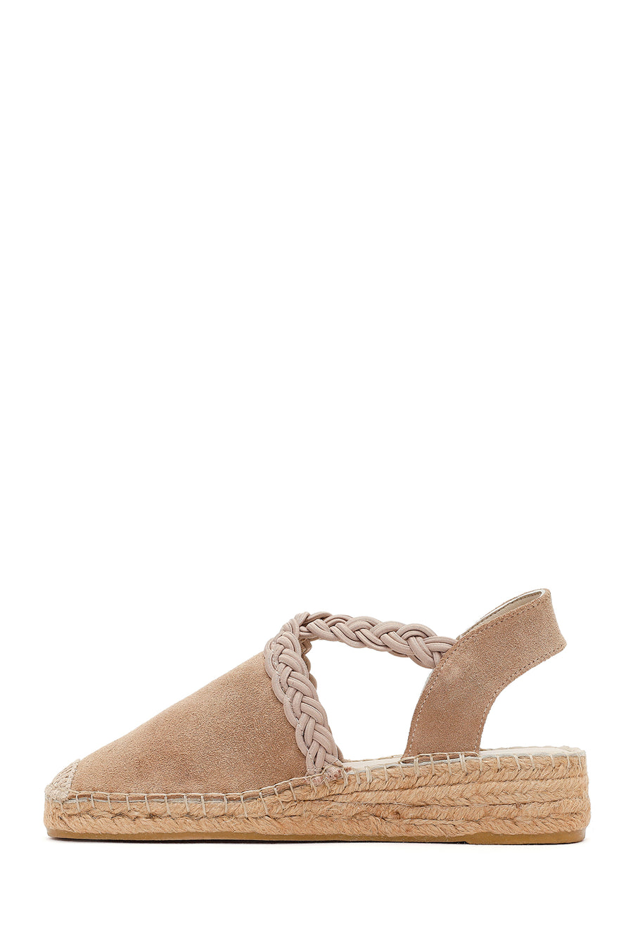 Women's Beige Suede Leather Espadrille