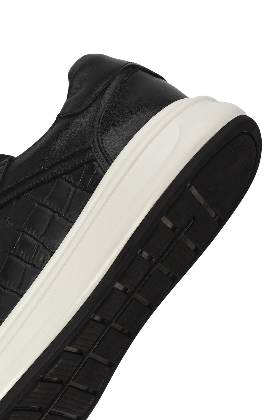 Erkek Siyah Desenli Deri Sneaker