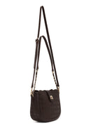 Woman Brown Long-Strap Printed Shoulder Bag | Derimod