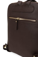 Woman Brown Leather Backpack | Derimod