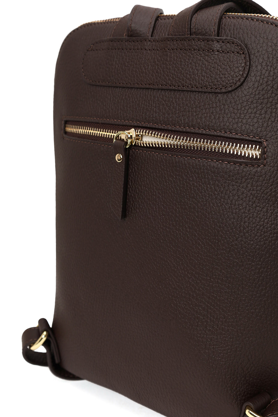 Woman Brown Leather Backpack
