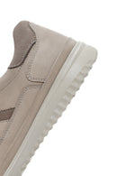 Erkek Bej Bağcıklı Nubuk Deri Sneaker | Derimod