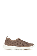 Woman Mink Patterned Suede Comfort Shoes | Derimod