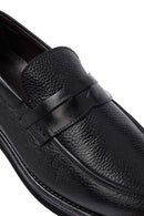 Male Black Leather Casual Loafers | Derimod