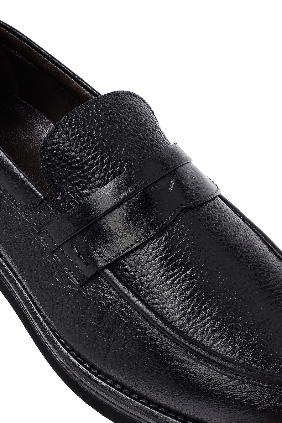 Male Black Leather Casual Loafers
