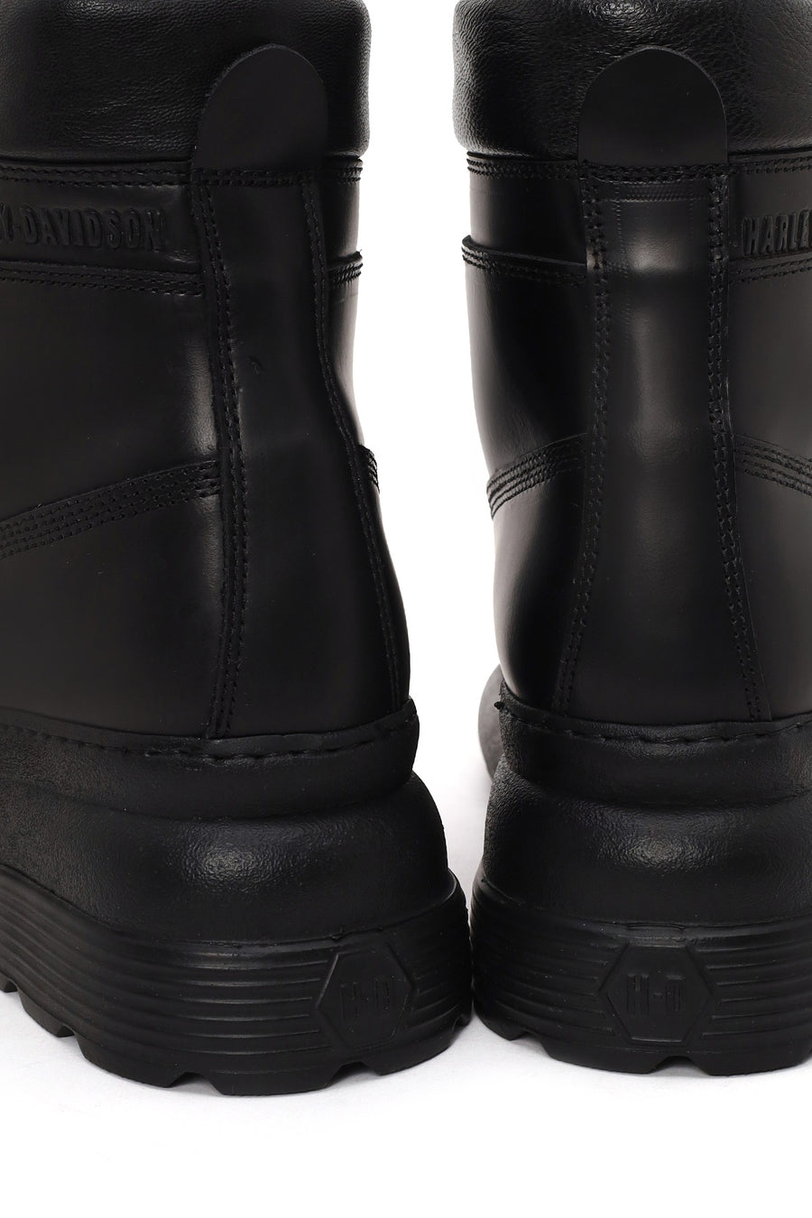 Harley Davidson Woman Black Kitrich Lace-Up Thick-Soled Leather Combat Boots