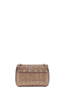 Women's Bronze Long Strap Stone Mini Clutch Evening Bag | Derimod