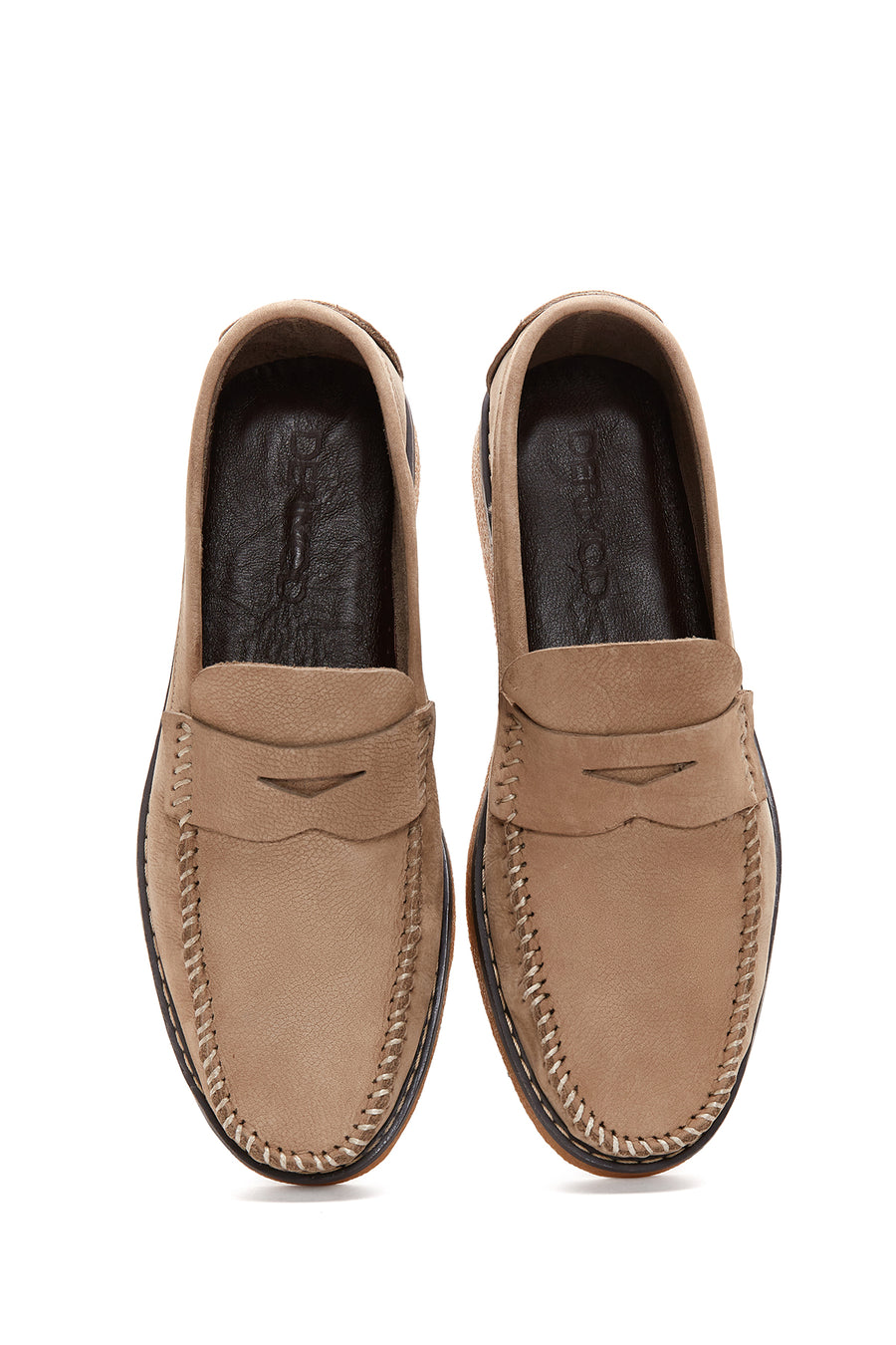 Erkek Bej Deri Casual Loafer