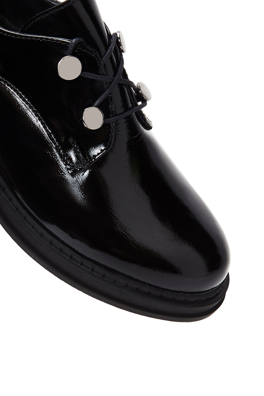 Women's Black Patent Leather Masculine Shoes