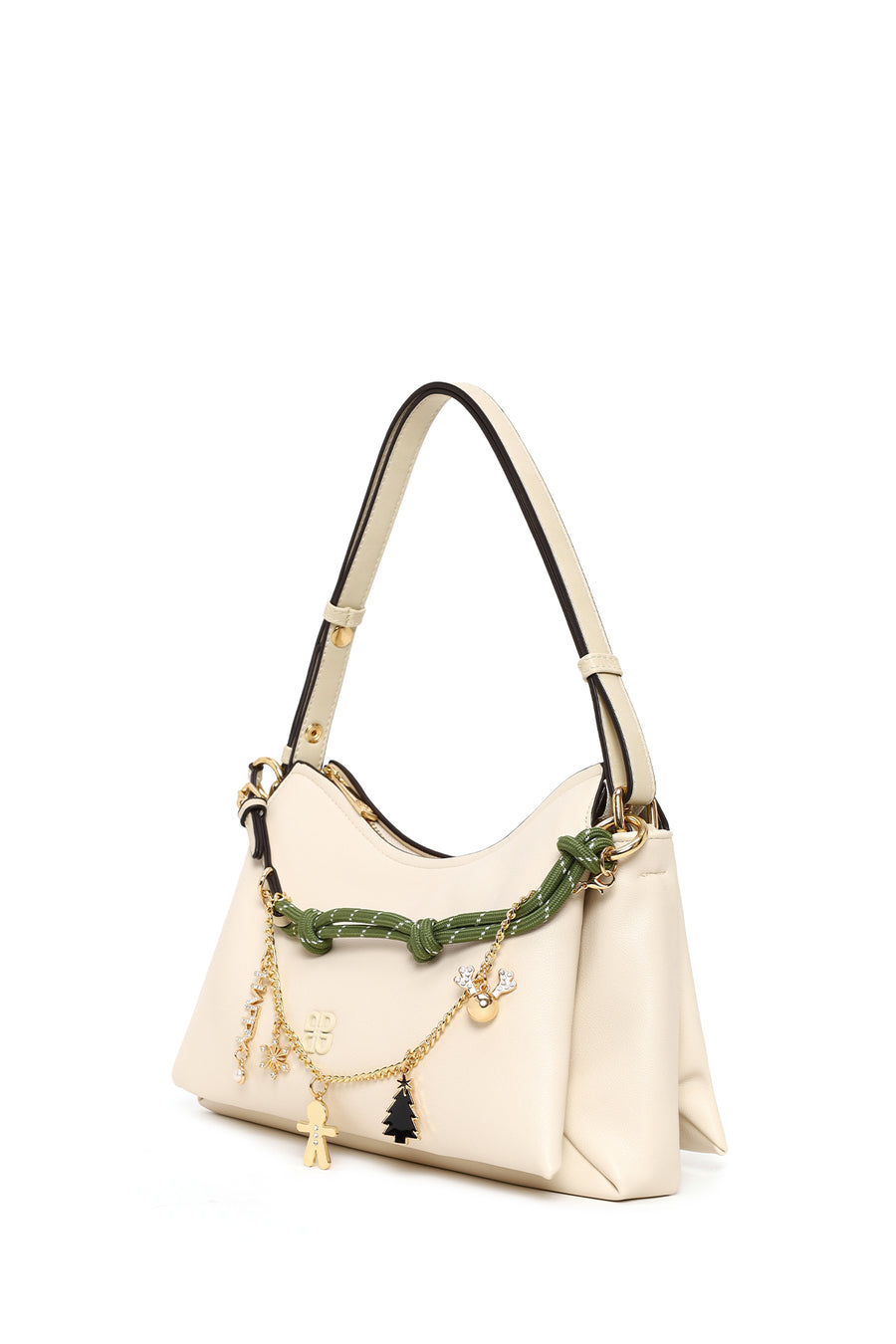 Woman Cream Charm Shoulder Bag