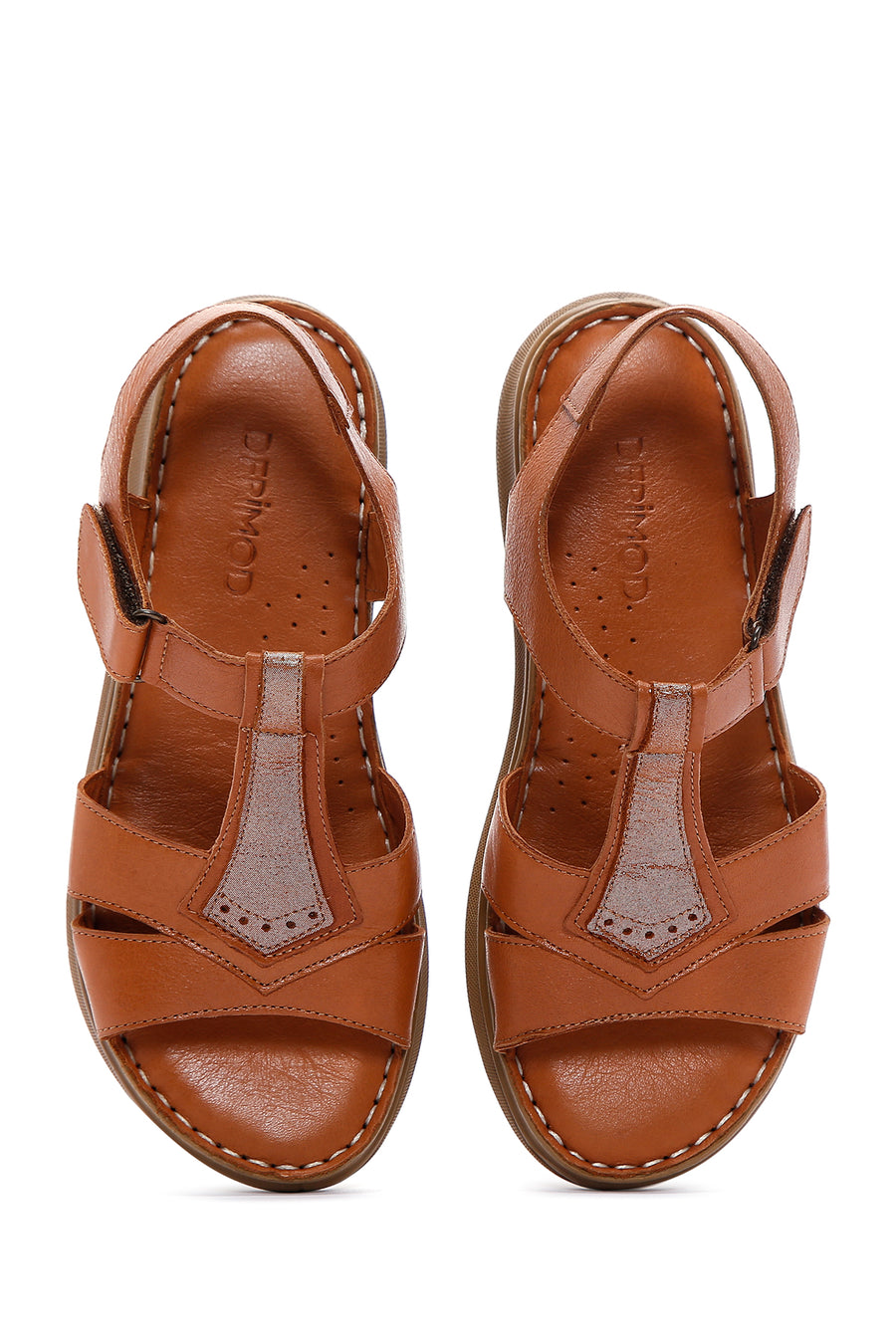 Kadın Taba Deri Comfort Sandalet