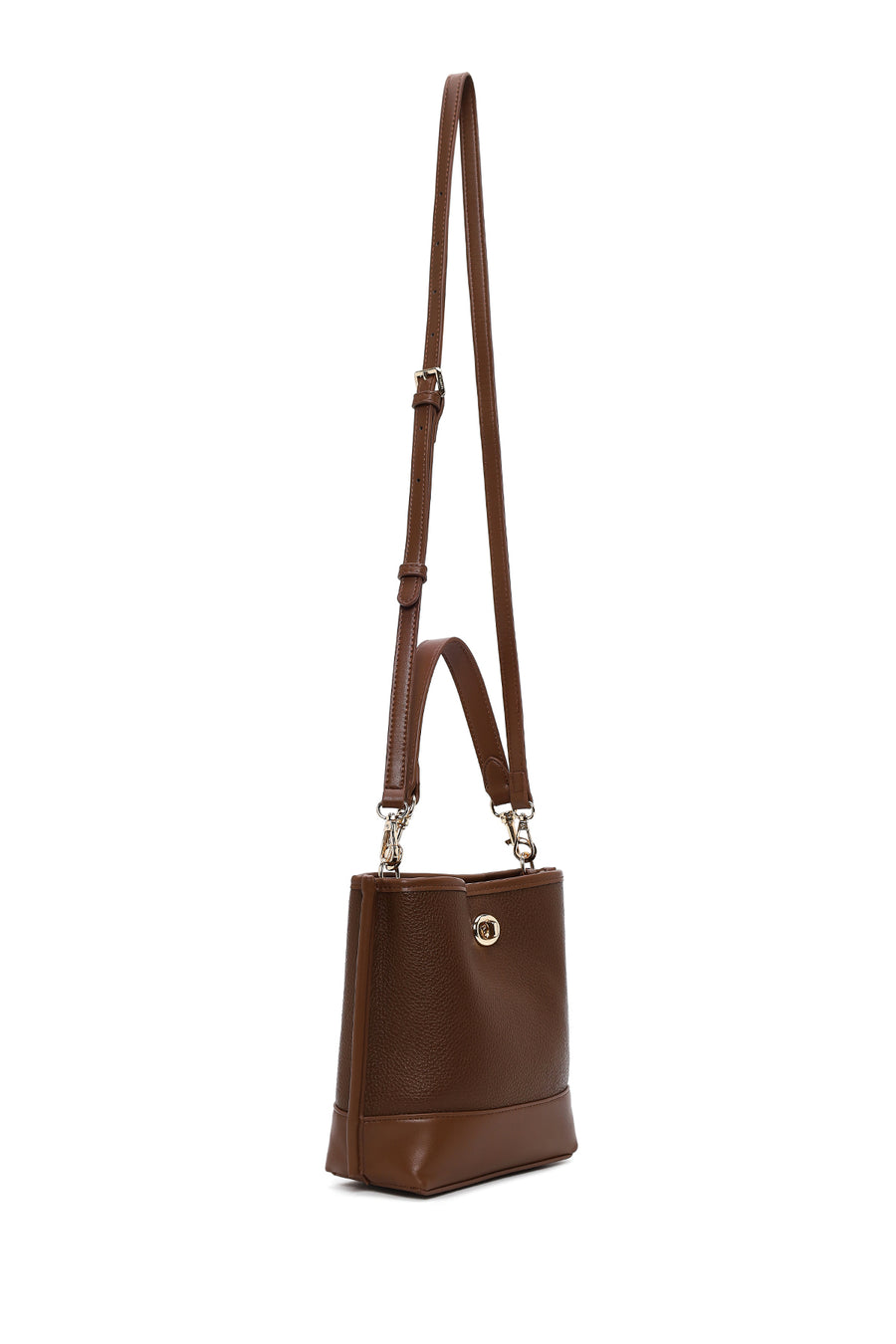 Woman Brown Long-Strap Shoulder Bag