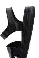 Kadın Siyah Deri Comfort Sandalet | Derimod