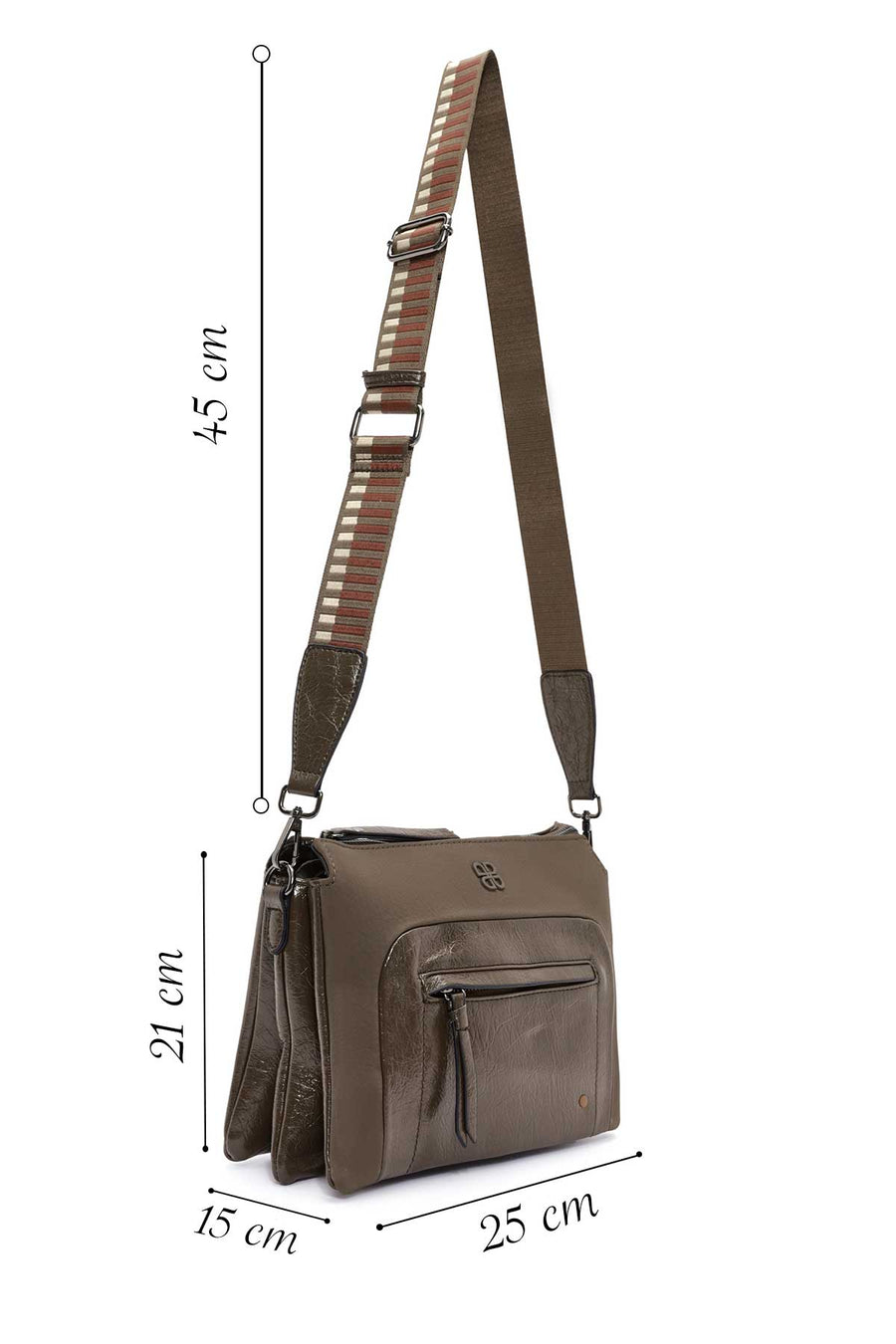 Women's Khaki Long Strap Crossbody Bag