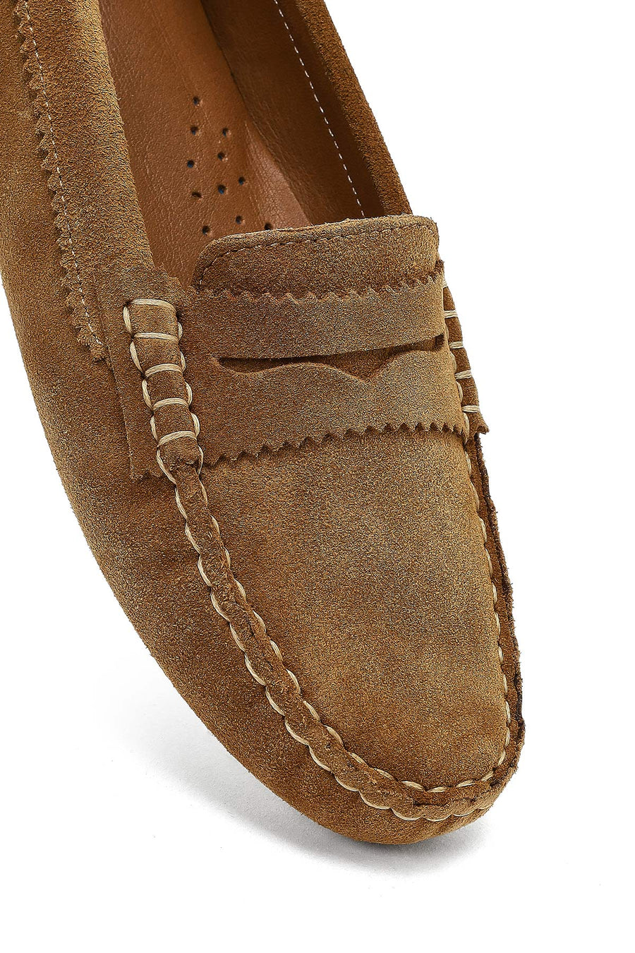 Women's Tan Suede Leather Loafer