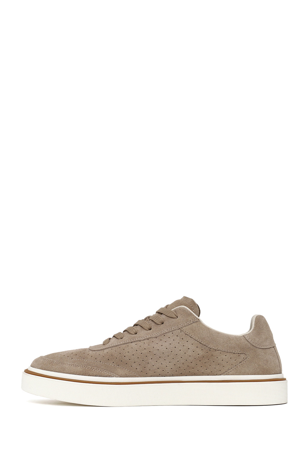 Erkek Bej Bağcıklı Süet Deri Sneaker