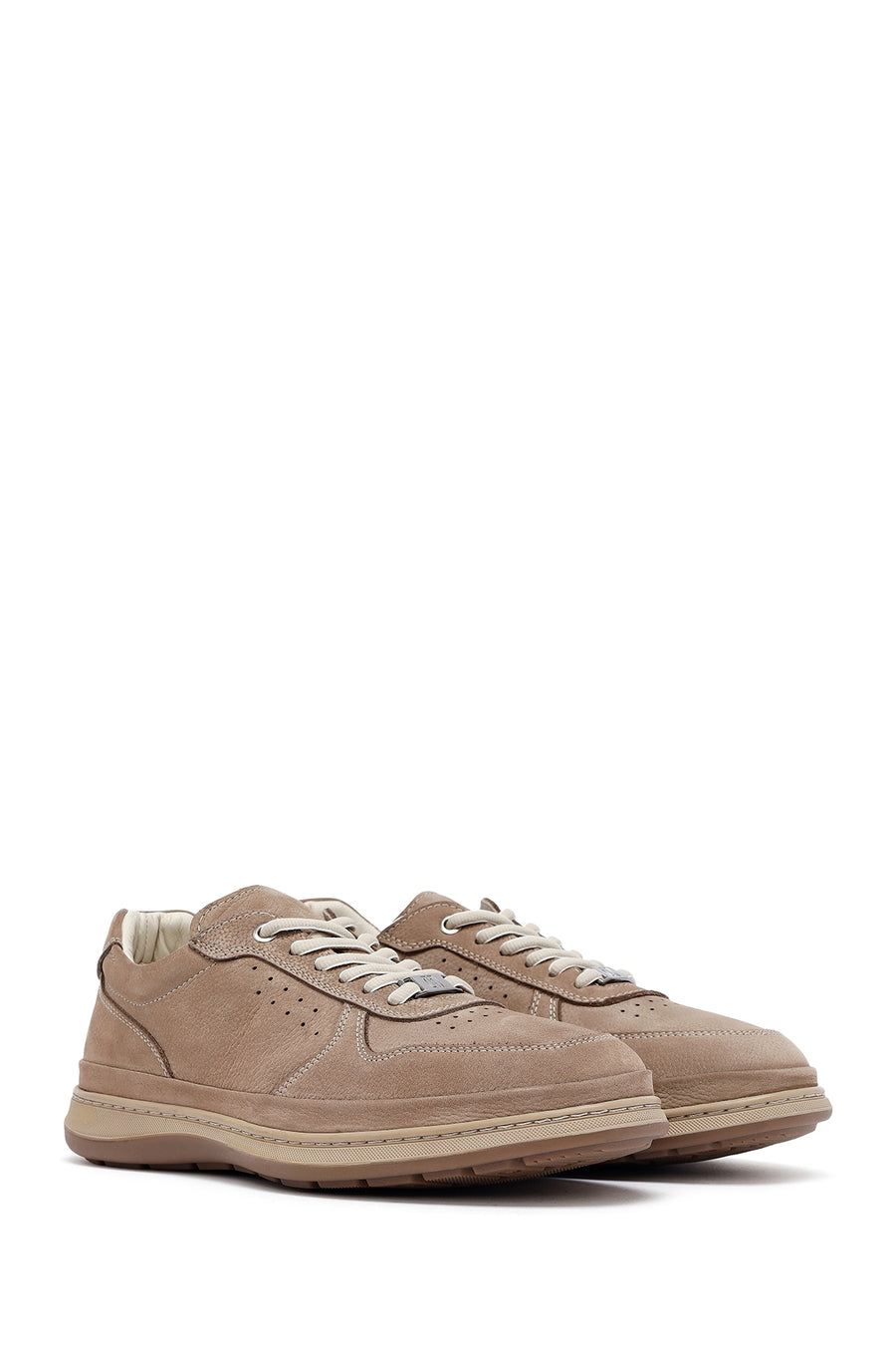 Men's Mink Lace-Up Nubuck Leather Sneaker