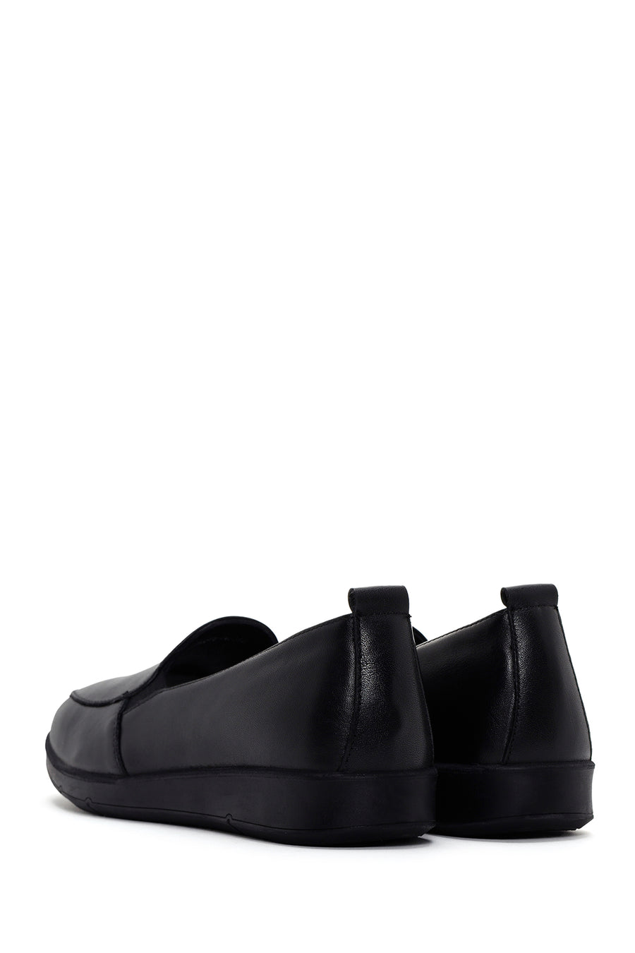Women's Black Leather Comfort Shoes