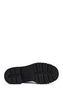 Women's Black Zippered Thick-Soled Leather Boots | Derimod