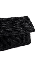 Woman Black Chain-Strap Embellished Evening Mini Clutch Bag | Derimod
