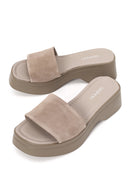 Woman Mink Thick-Soled Suede Slipper | Derimod
