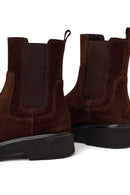 Woman Brown Thick-Soled Suede Chelsea Boots | Derimod