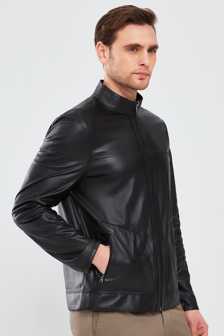 Clint Men's Brown Suede Double-Sided Leather Jacket