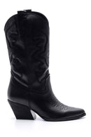 Women's Leather Heeled Cowboy Boots | Derimod