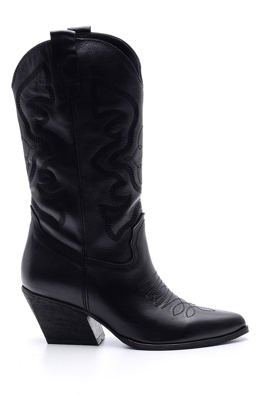 Women's Leather Heeled Cowboy Boots 19WFD223618 | Derimod