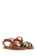 Women's Multicolored Leather Bodrum Sandals | Derimod