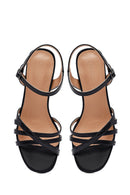 Women's Black Ankle Buckle Thick Heel Sandals | Derimod
