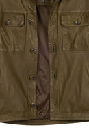 Modric Male Green Leather Jacket | Derimod