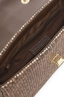 Women's Brown Long Chain Strap Straw Shoulder Bag | Derimod