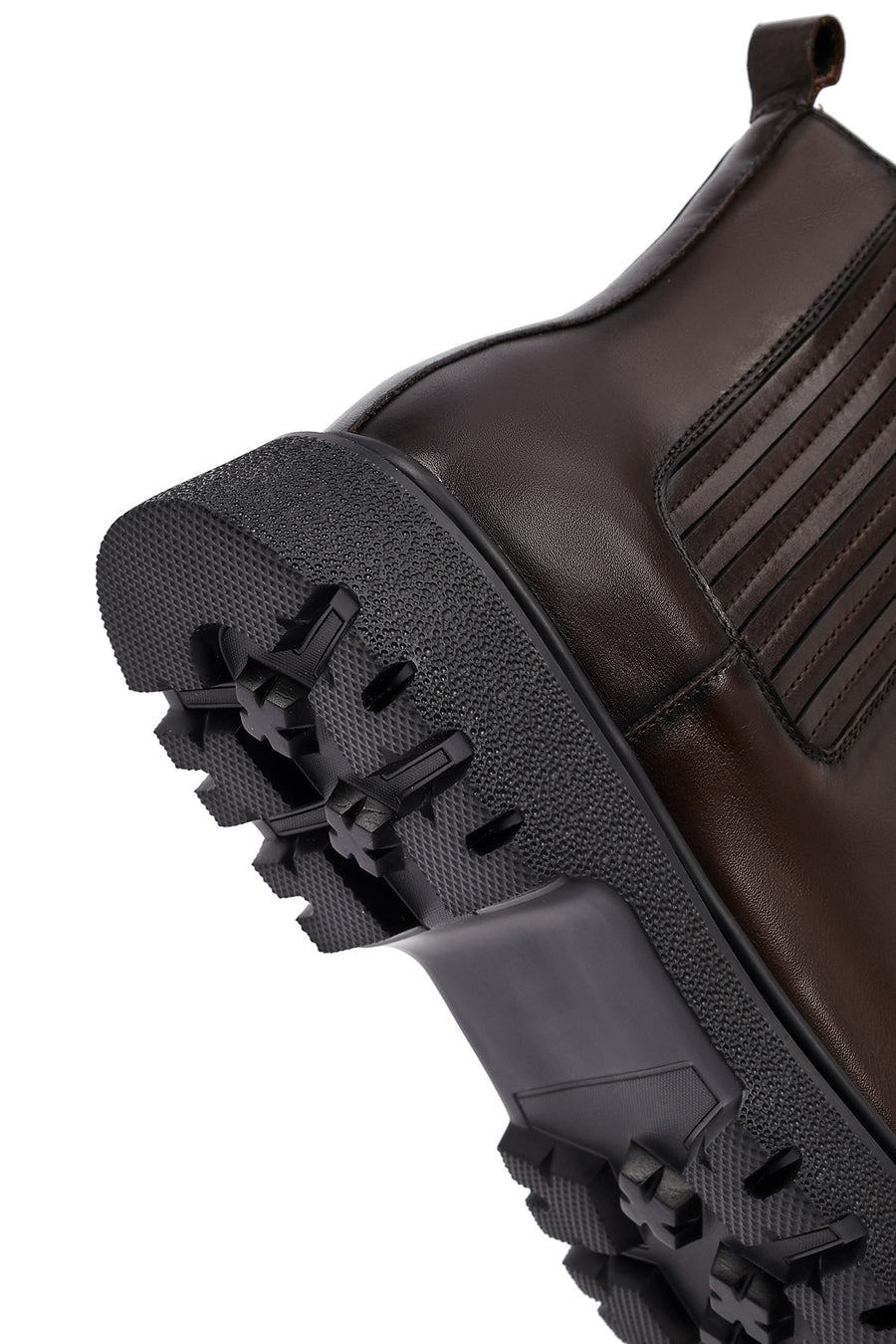 Men's Brown Thick-Soled Leather Chelsea Boot