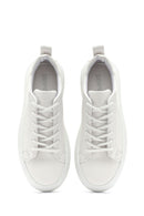 Women's White Lace-Up Thick Soled Sneaker | Derimod