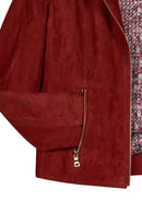 Lara Woman Burgundy Short Suede Jacket | Derimod