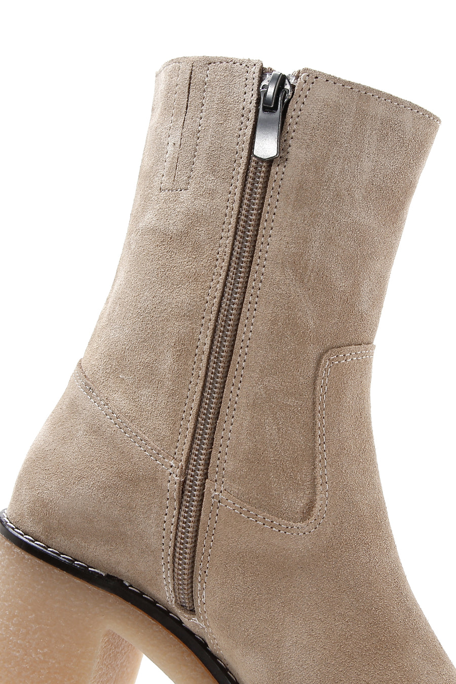 Women's Brown Suede Leather Heeled Boots