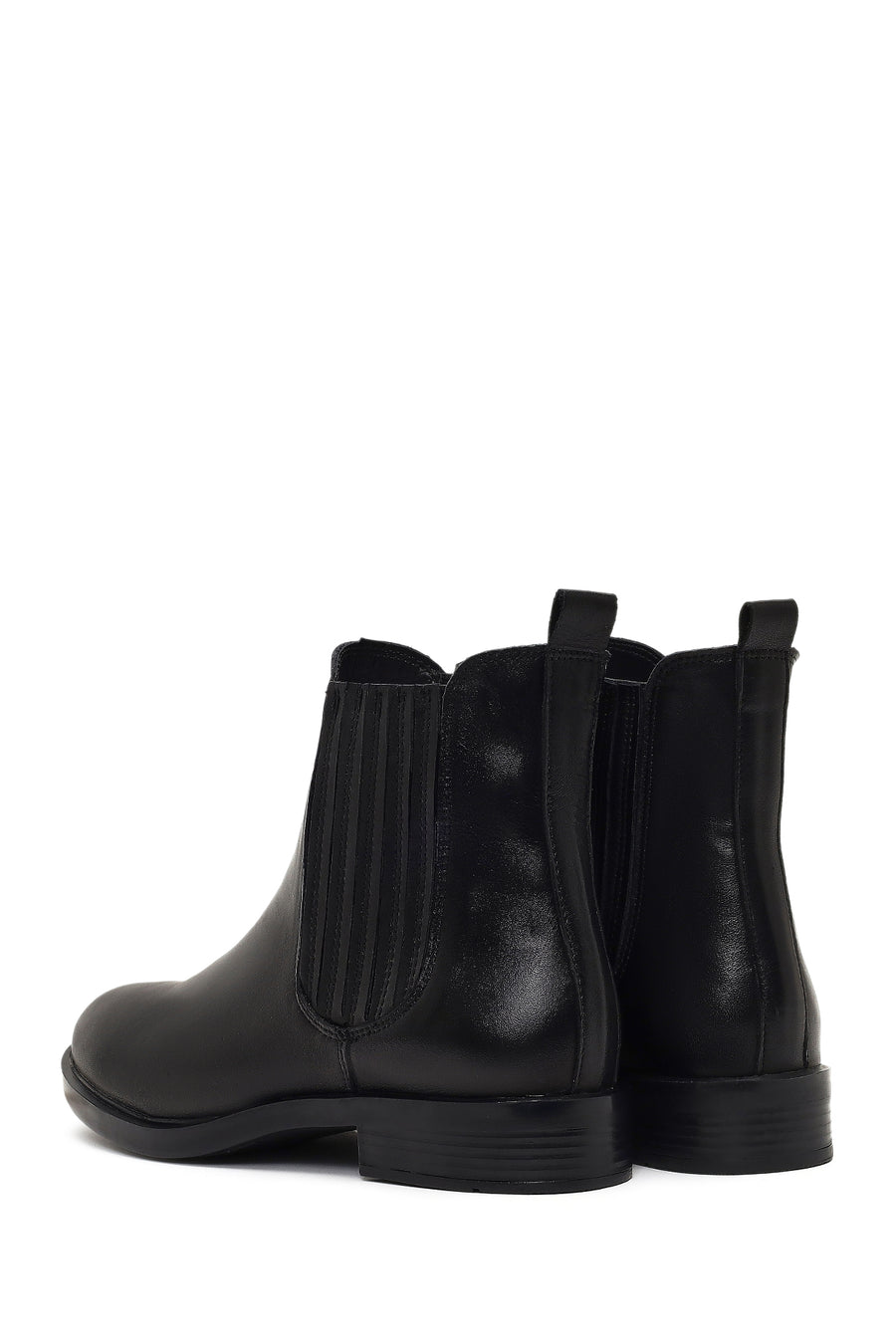 Women's Black Leather Chelsea Boot