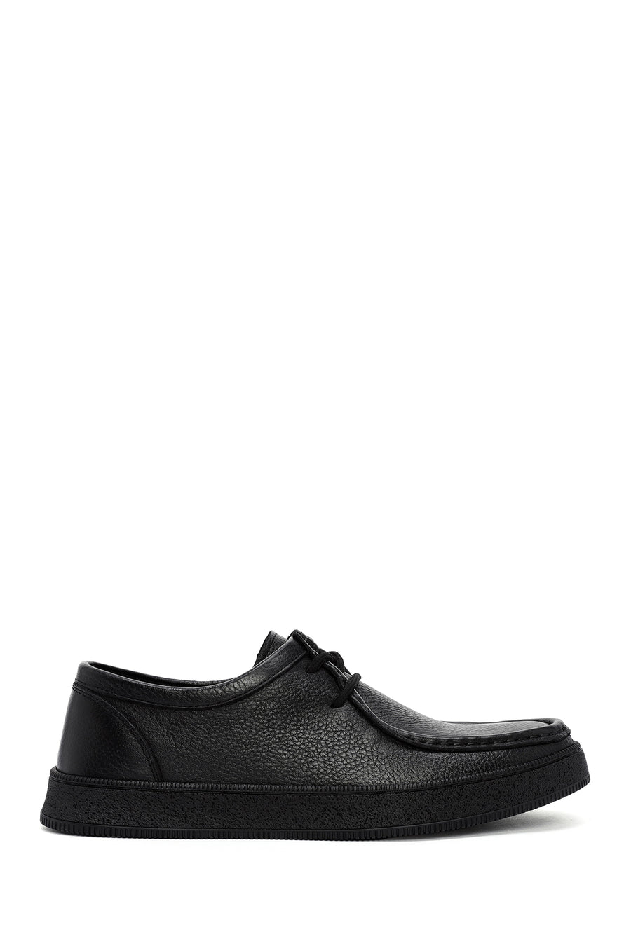 Male Black Lace-up Leather Casual Shoes WM610002DF | Derimod